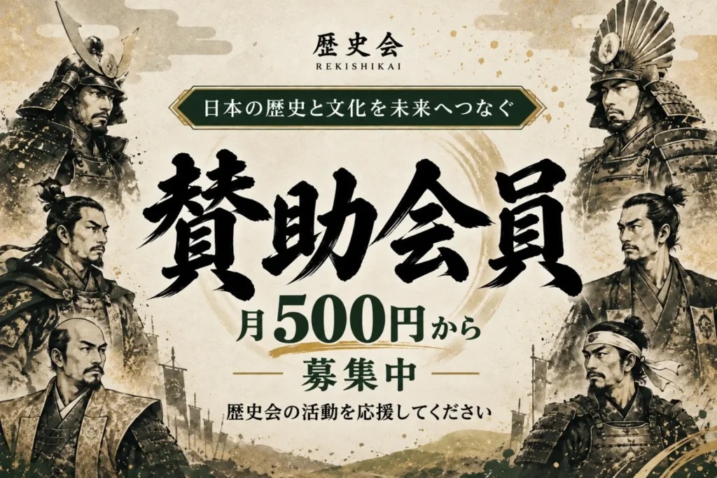 日本の歴史と文化を未来へつなぐ。月500円の歴史会賛助会員を募集しますに関連する画像